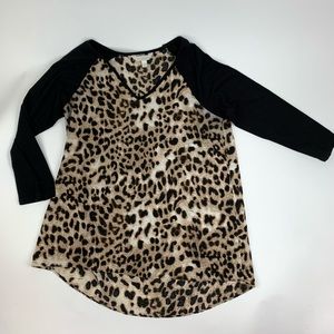 Leopard print Charming Charlie blouse